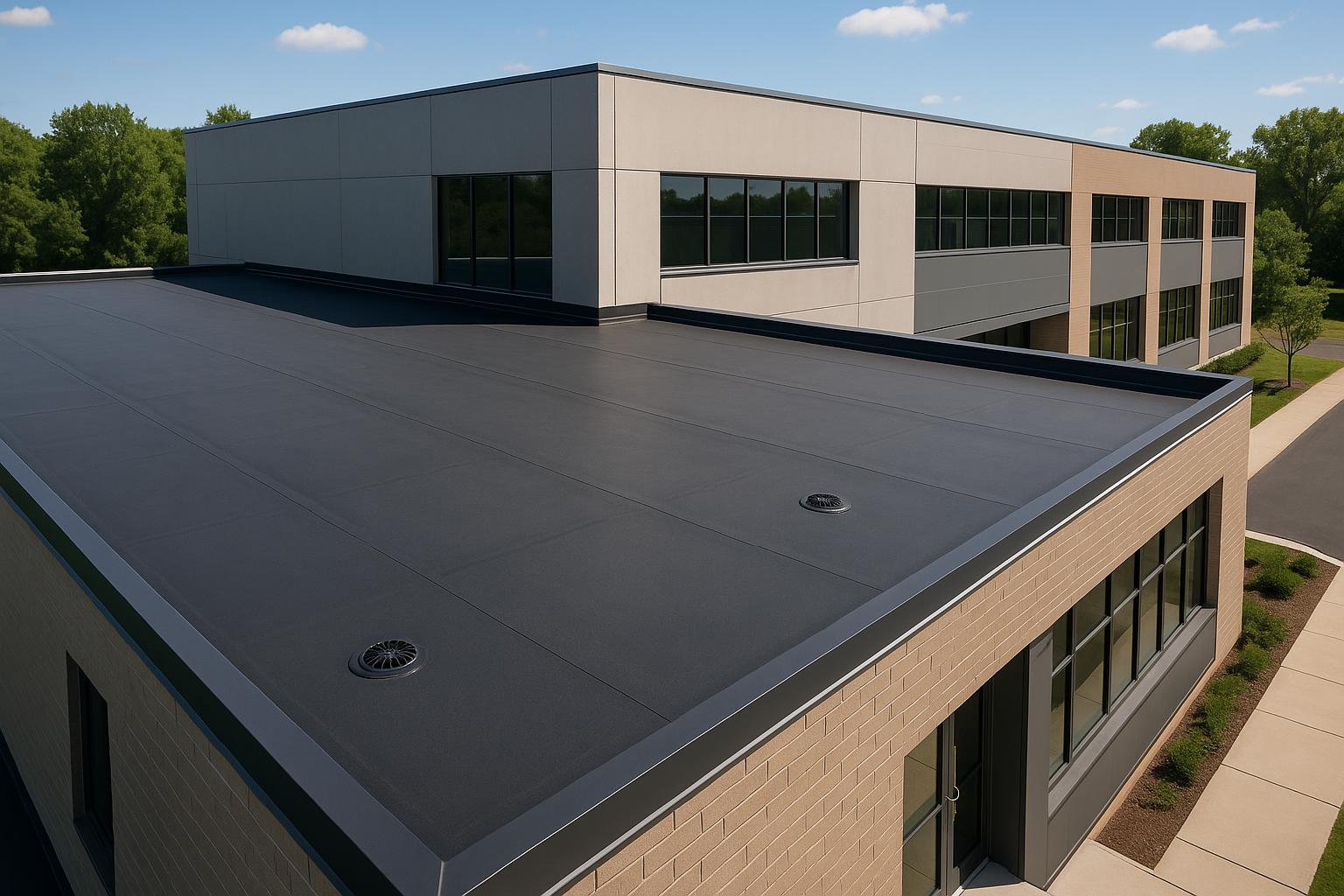 Commercial flat roof renewed after