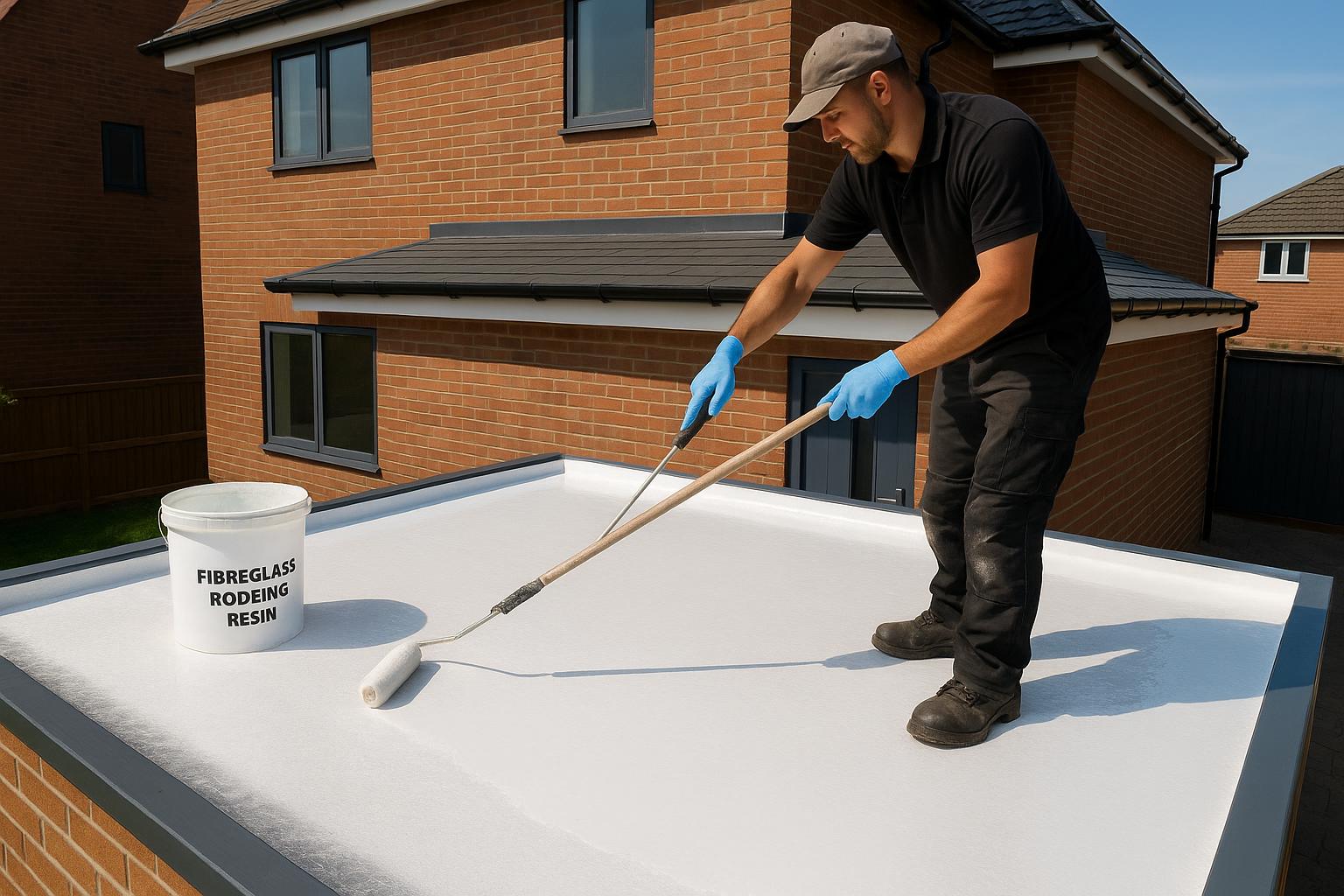 GRP fibreglass flat roof
